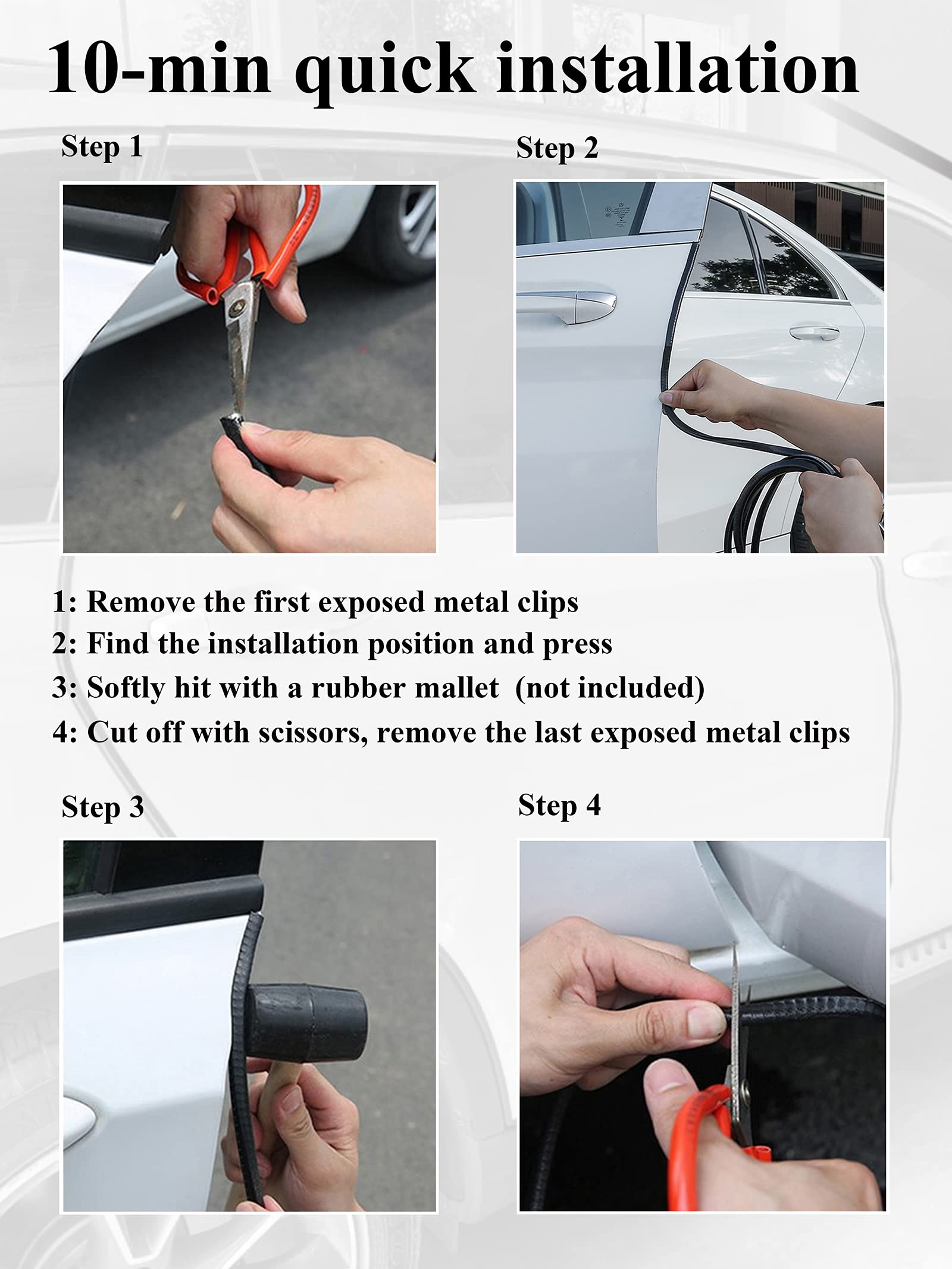 SYOAUTO 10m roll and cut section showing easy trimming and length advantage