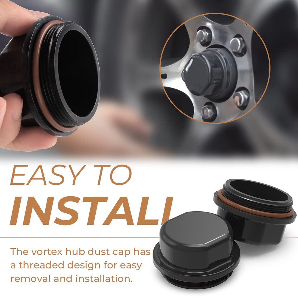 SyunsXoon replacement cap installed on Dexter Vortex hub illustrating secure installation
