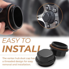 SyunsXoon replacement cap installed on Dexter Vortex hub illustrating secure installation