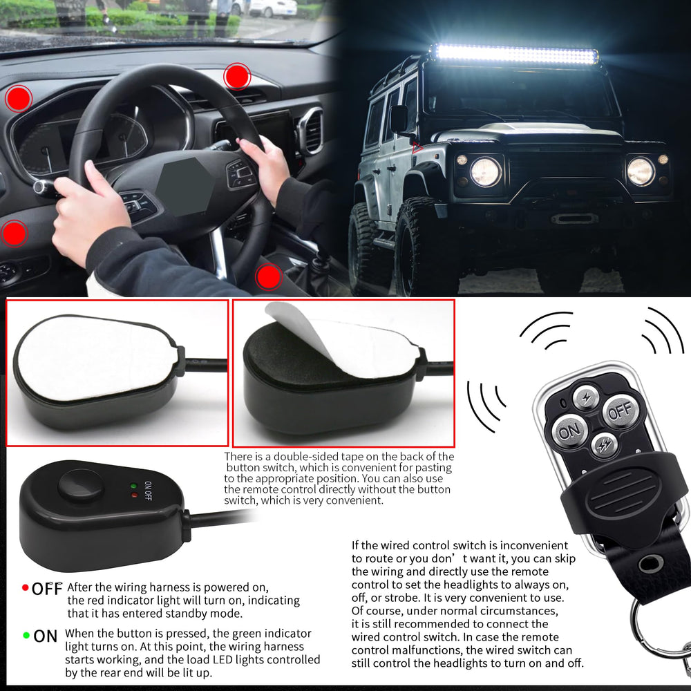 Szdystar harness installed on truck with LED bar demonstrating real-world fitment