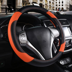 szttswamp front view of orange steering wheel cover showing full fit and style