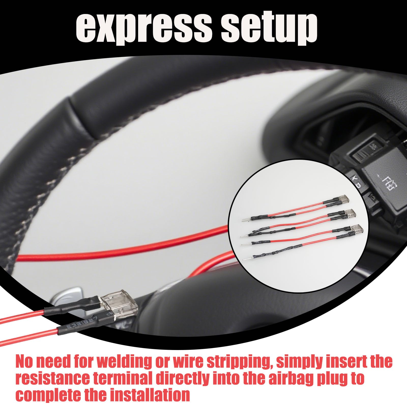 szuenh resistor plugged into steering wheel connector showing fast reset benefit