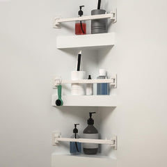 SZZSAF front view of white corner bar showing neat storage and space-saving benefit