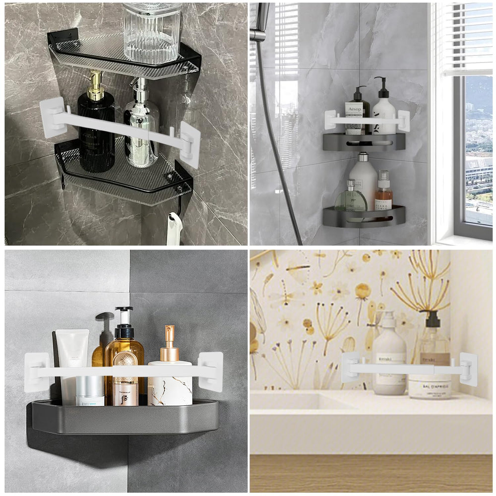 SZZSAF installed with toiletries in an RV shower showing organized storage benefit