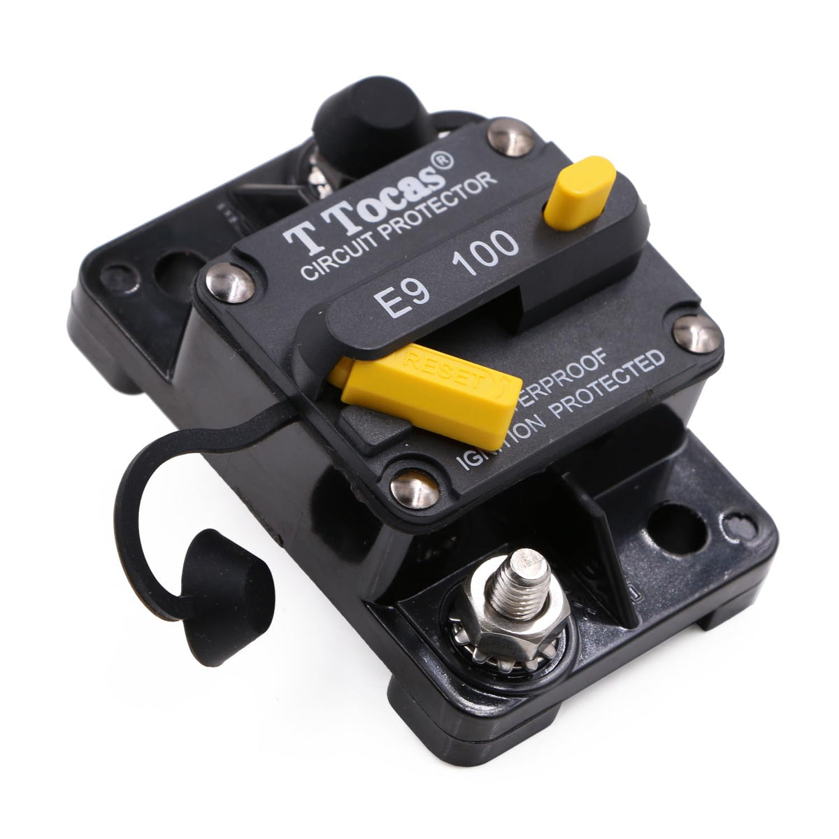 T Tocas E9 front view showing waterproof housing and compact design for reliable protection
