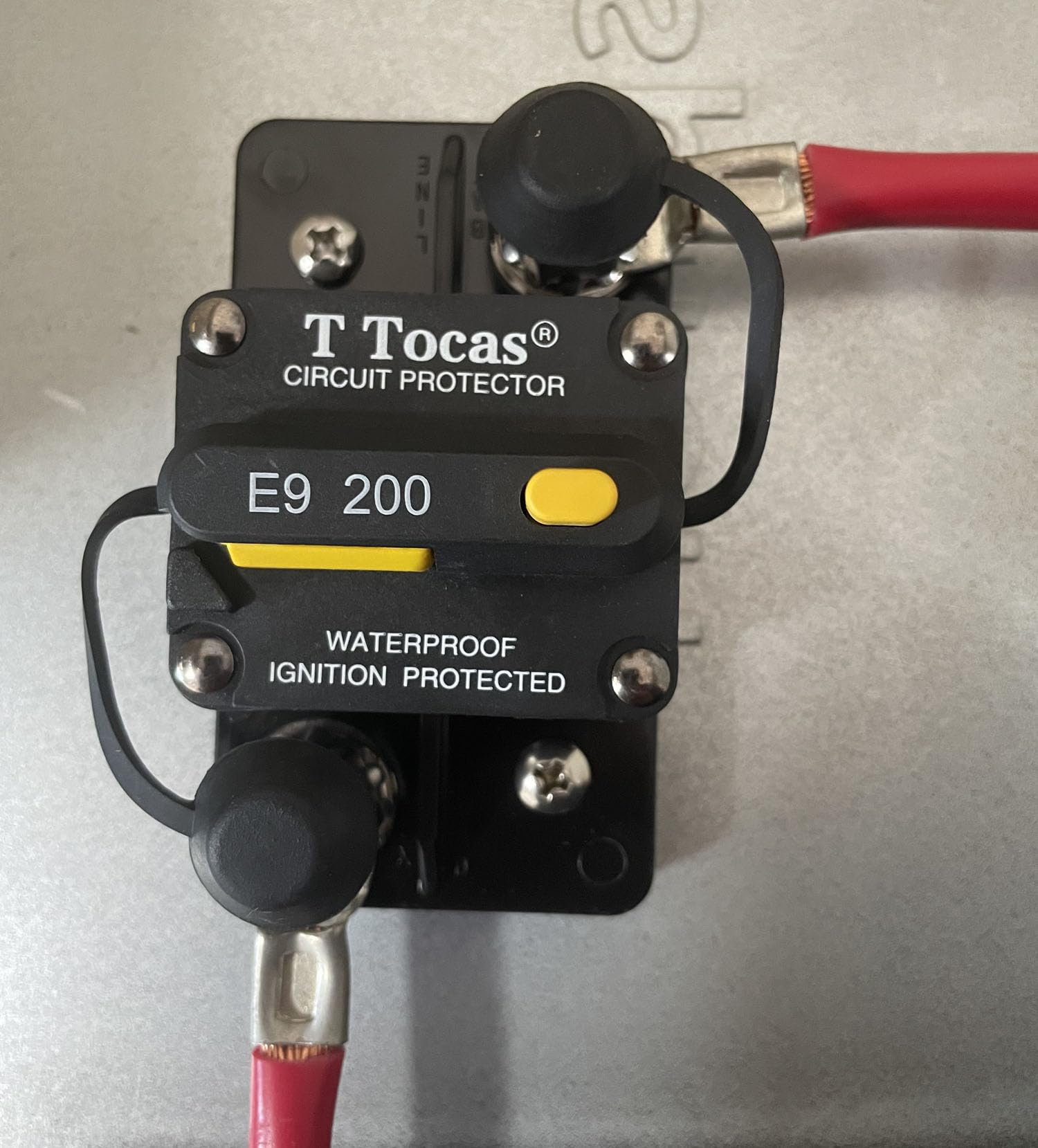 T Tocas terminal close-up with 3/8" studs illustrating secure electrical connections