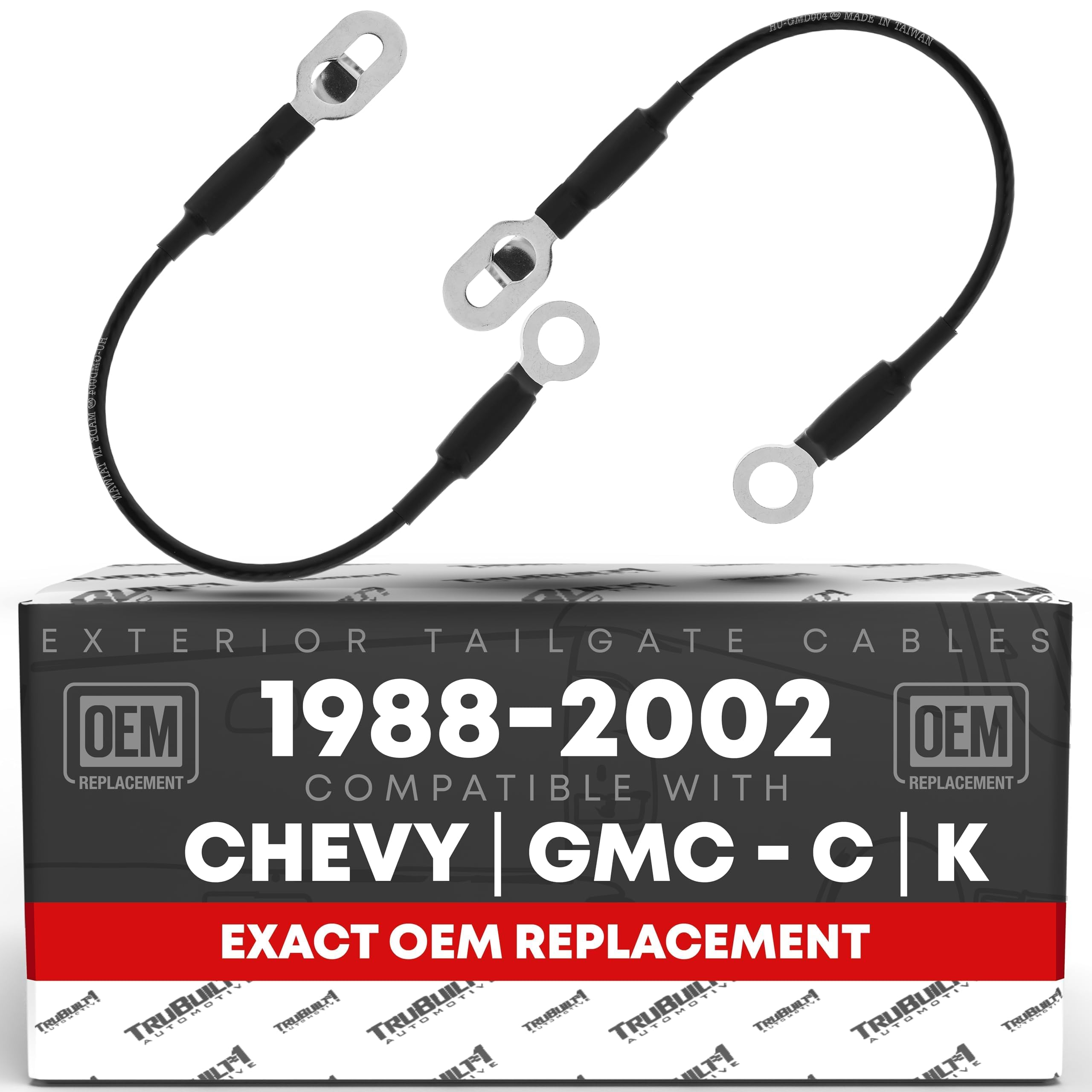 T1A front packaging showing left and right tailgate straps, clear OEM fit benefit