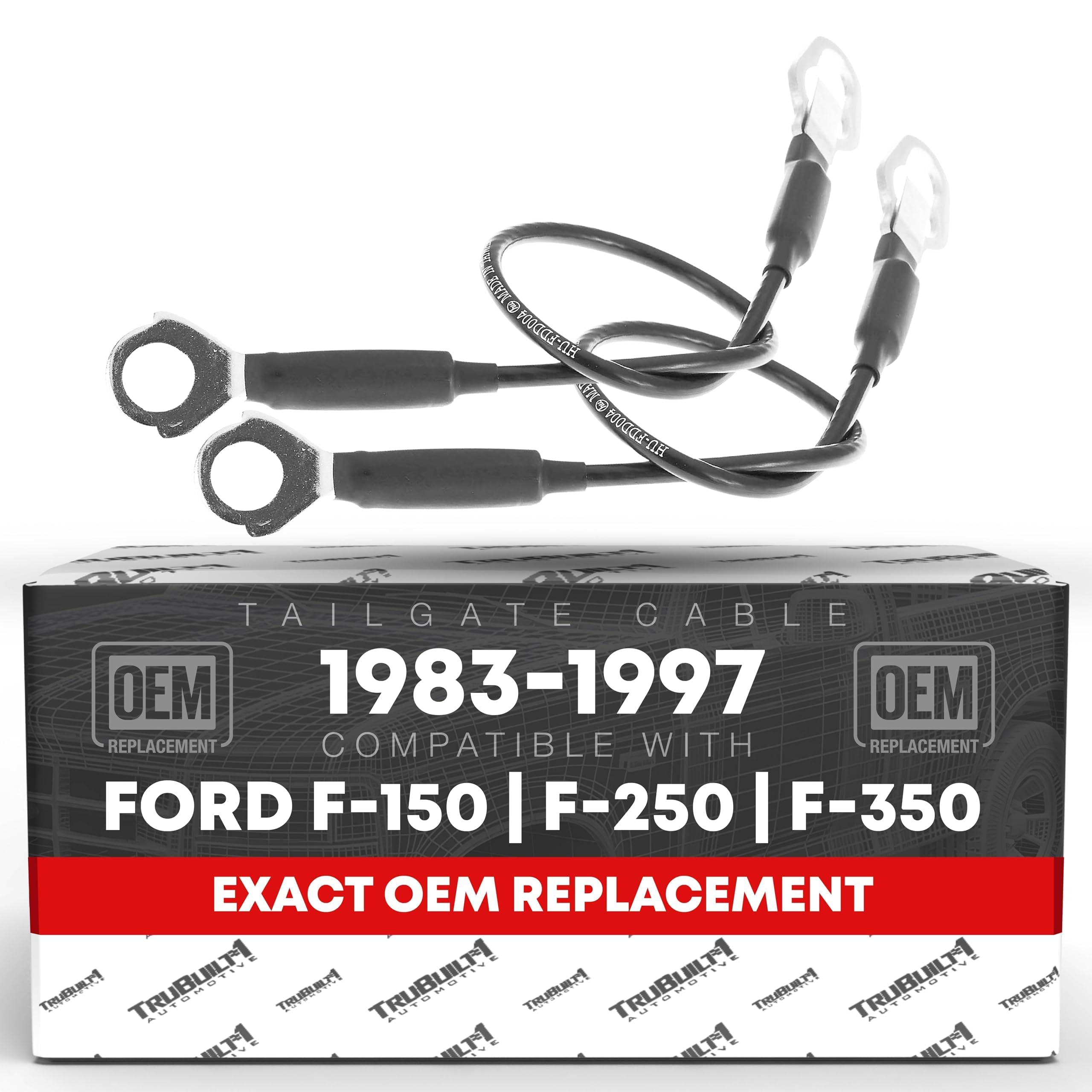 T1A front packaging showing both left and right tailgate cables and part numbers