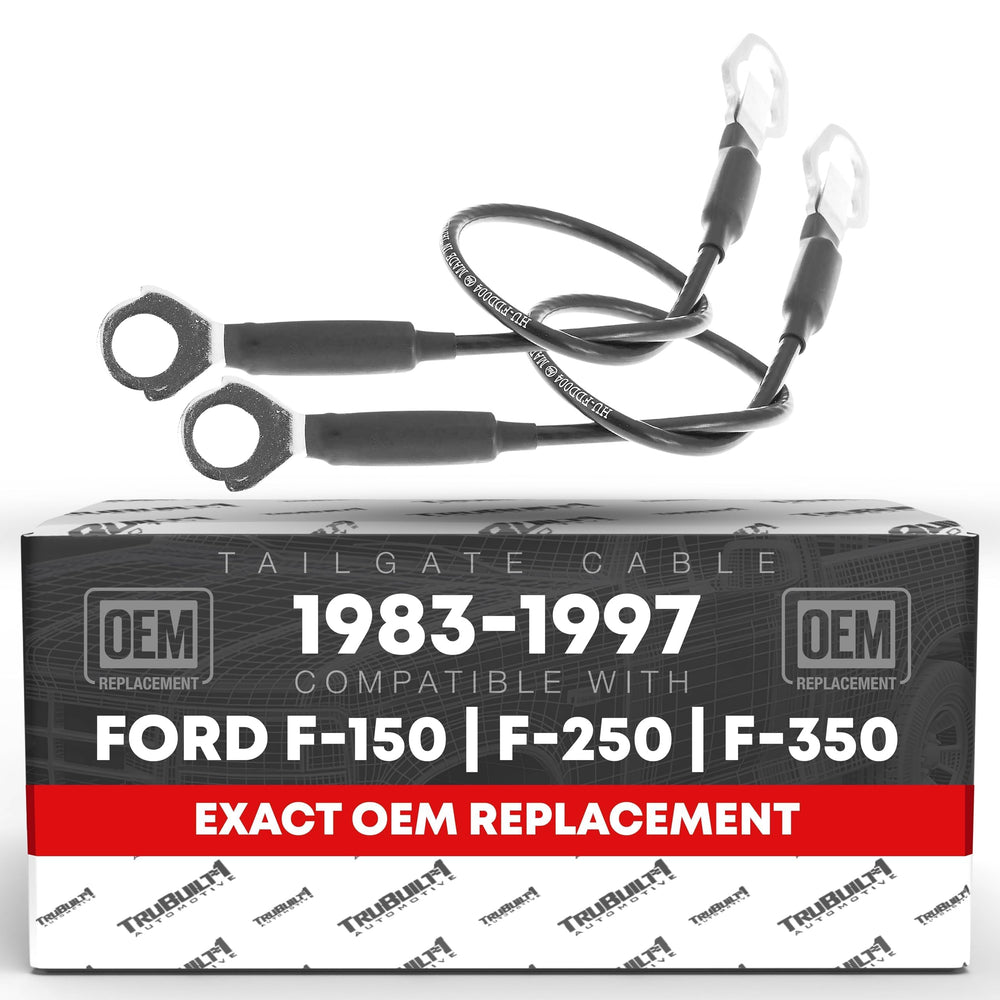 T1A front packaging showing both left and right tailgate cables and part numbers