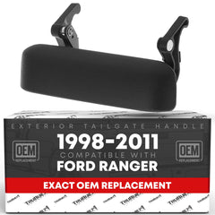 T1A tailgate handle front view showing fit and clean finish, durable replacement