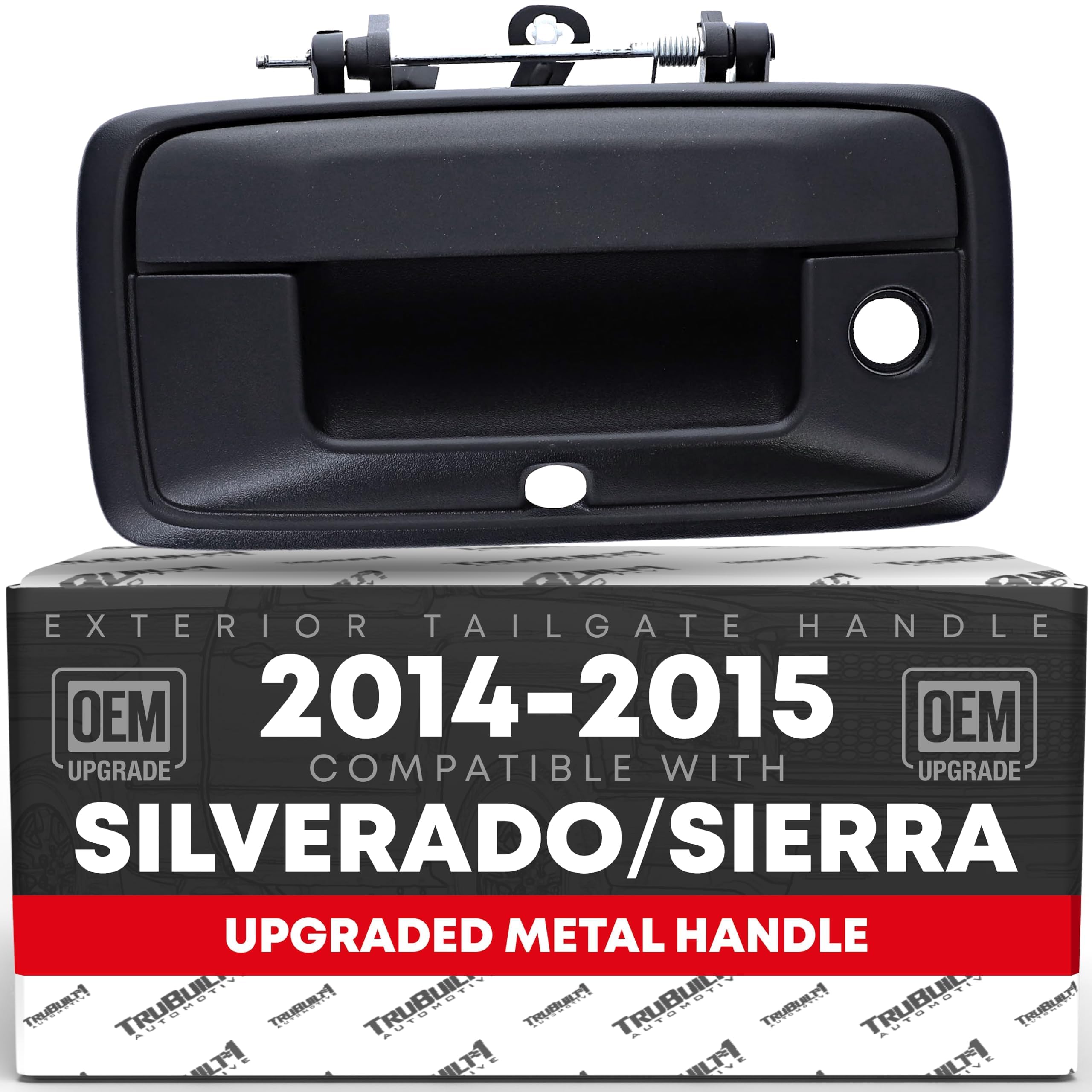 T1A tailgate handle front view showing fit and OEM alignment benefit