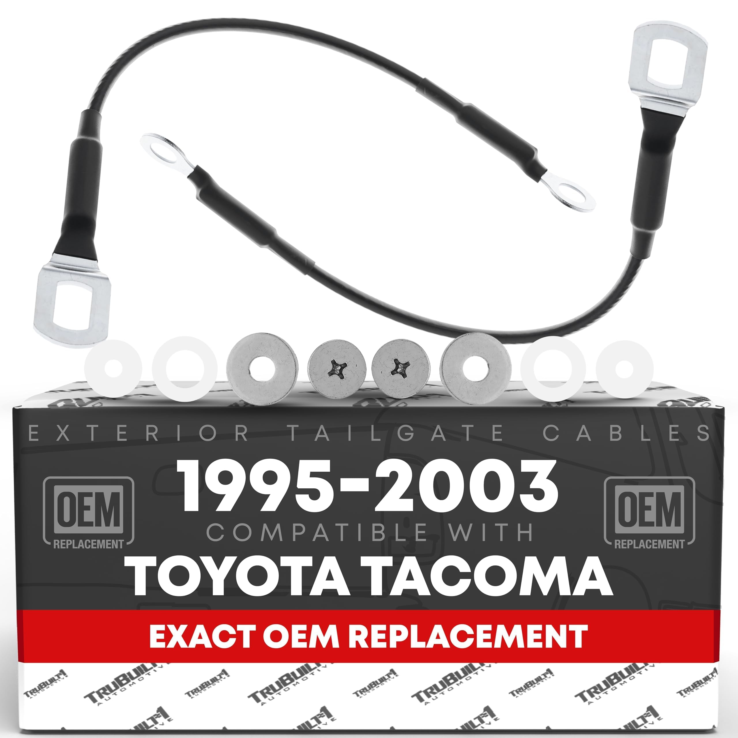 T1A front view of pair of replacement tailgate support cables showing fit