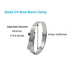 Tabazy small clamp beside ruler showing compact diameter fit benefit accurate sizing