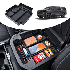 TACOBRO front view of console insert showing organized storage benefits
