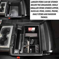 TACOBRO installed in a Silverado center console demonstrating secure, no-shift fit