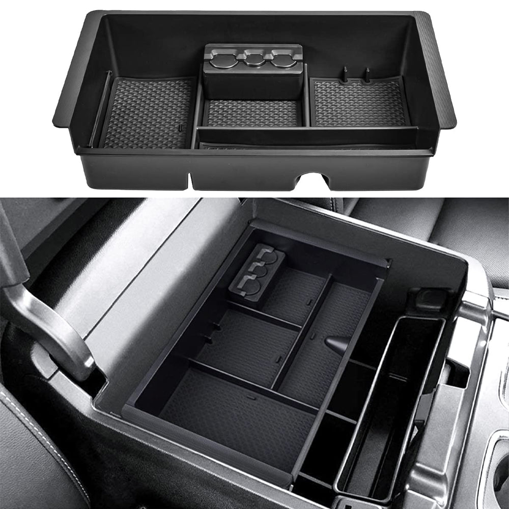 TACOBRO lifestyle shot inside cab illustrating tidy storage for everyday driving items