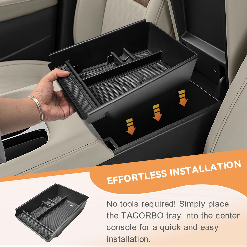 TACOBRO tray installed in 2025 Murano console illustrating seamless factory-like fit