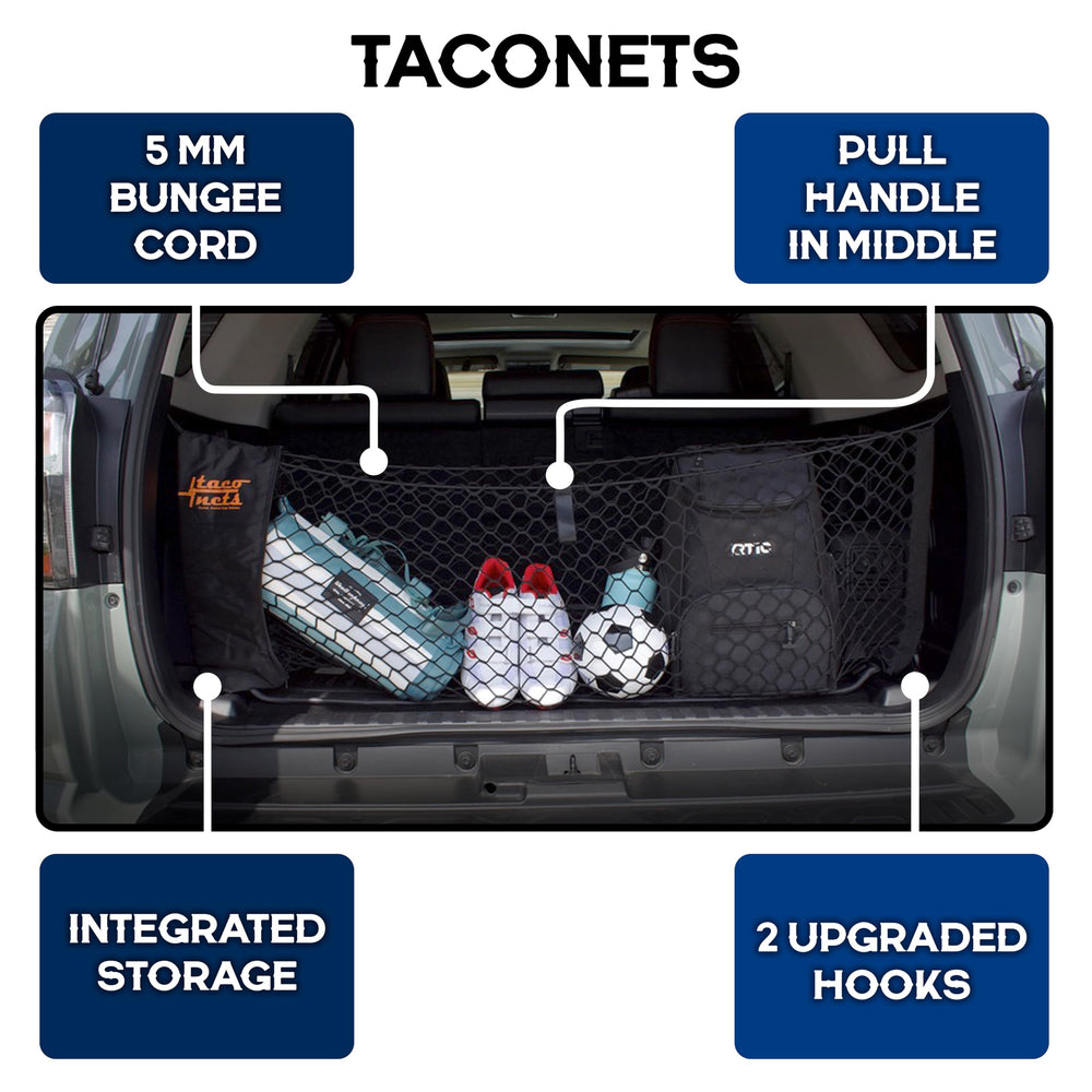 TacoNets close-up of 5mm bungee and reinforced hook for durable retention