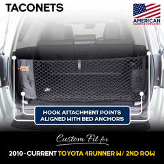 TacoNets shown in 4Runner trunk for scale and clear space-saving benefit