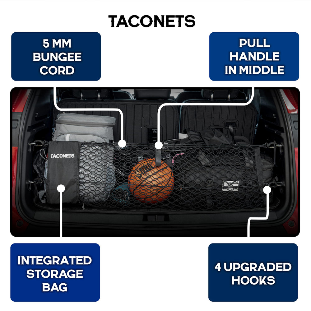 TacoNets side profile envelope pocket holding gear to stop items from sliding