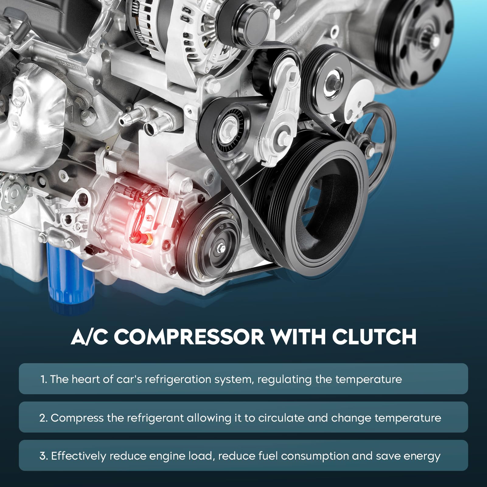 TadaMark compressor installed in engine bay showing real-world fitment benefit