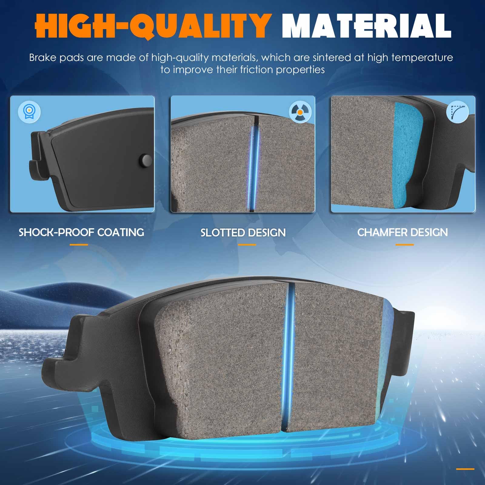TadaMark installed front pads on Silverado brake assembly improving stopping confidence