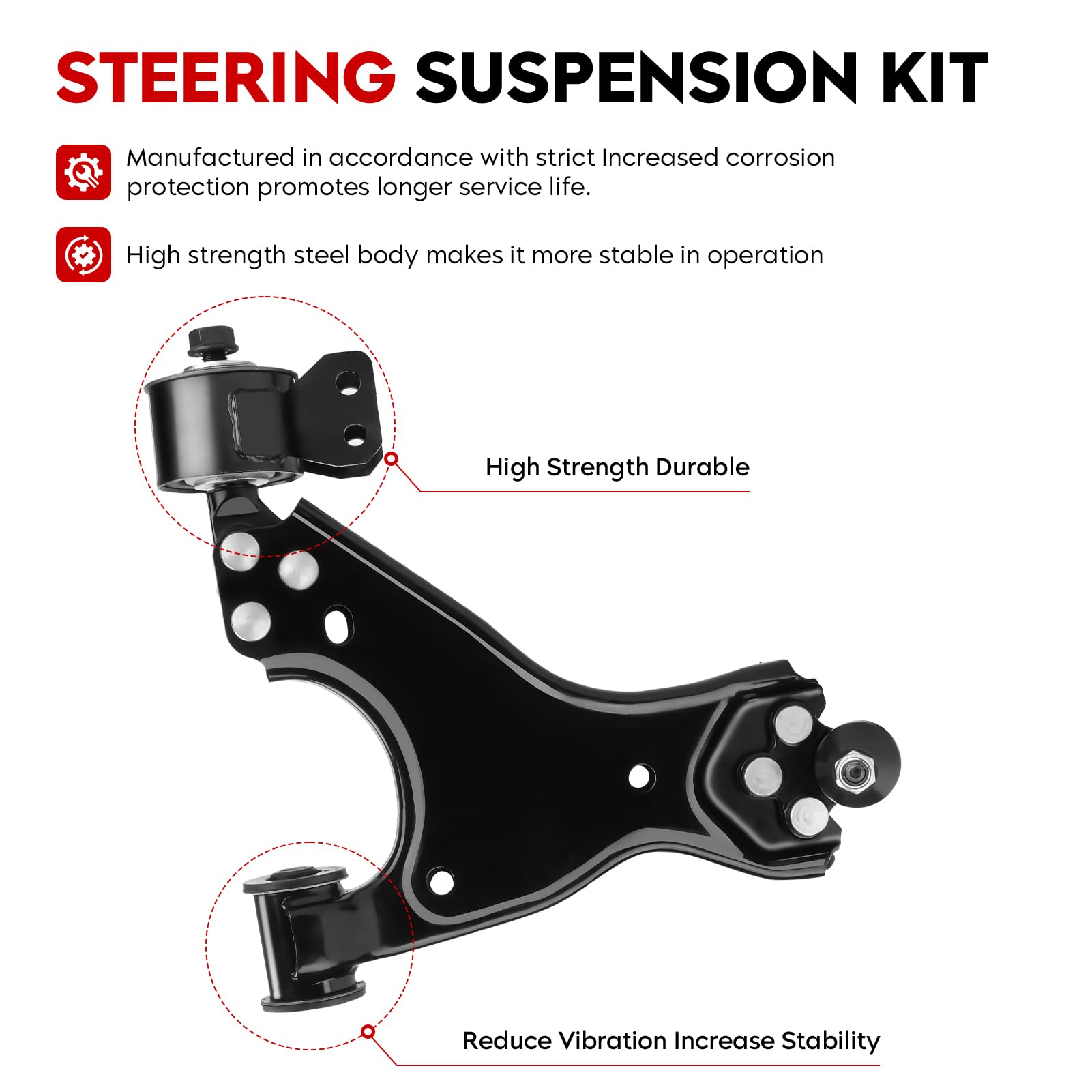 TadaMark close-up of control arm bushing detail showing durable material for longer life