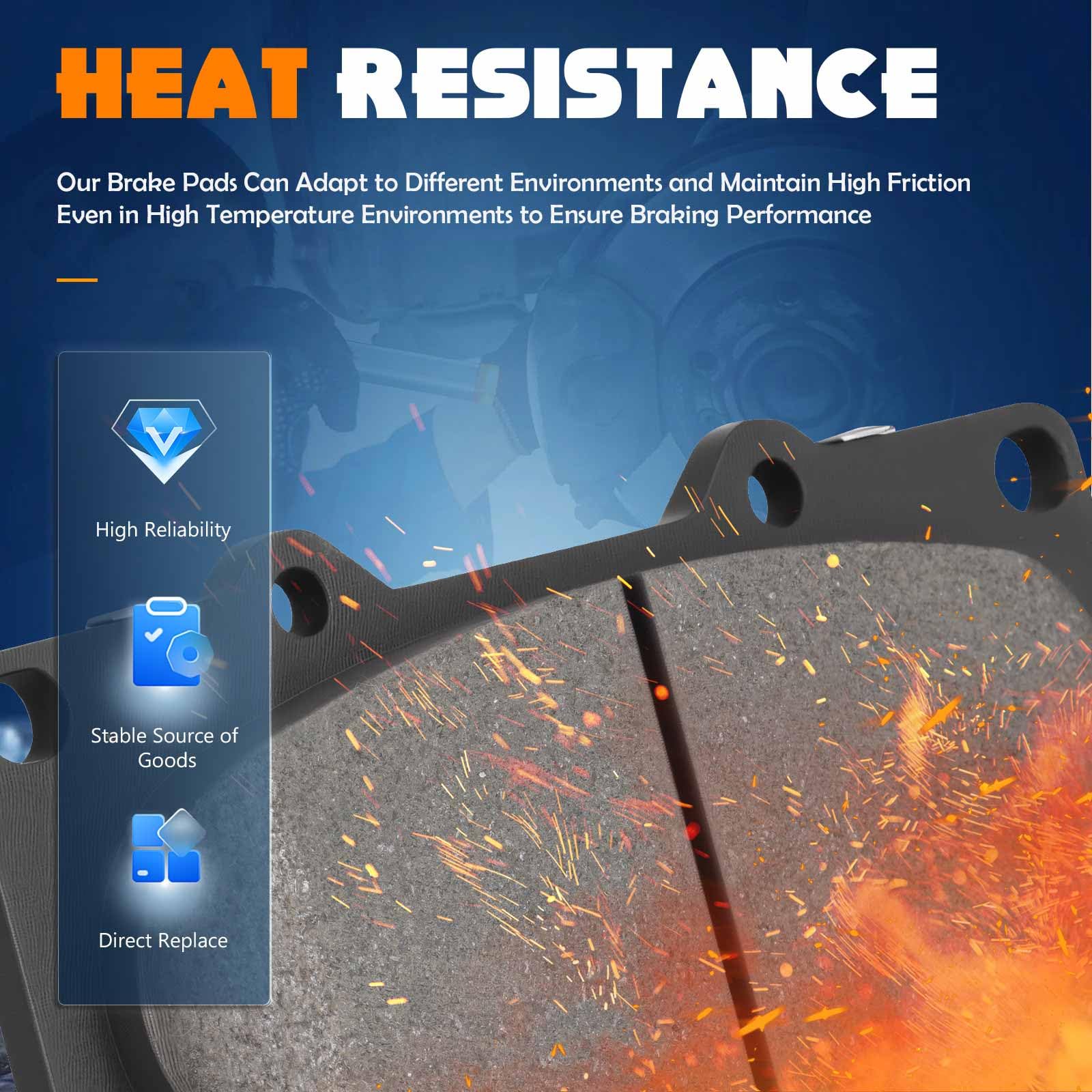 TadaMark ceramic pad friction surface close-up showing quiet operation