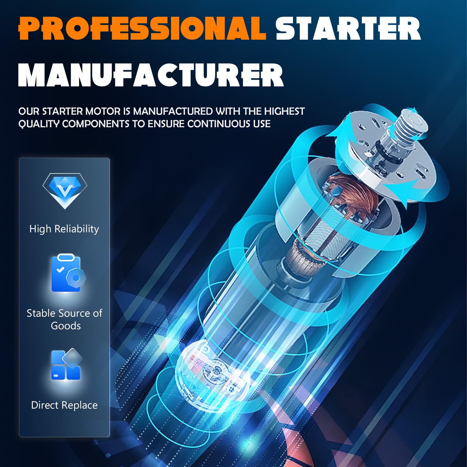 TadaMark starter installed in engine bay showing correct in-vehicle fit