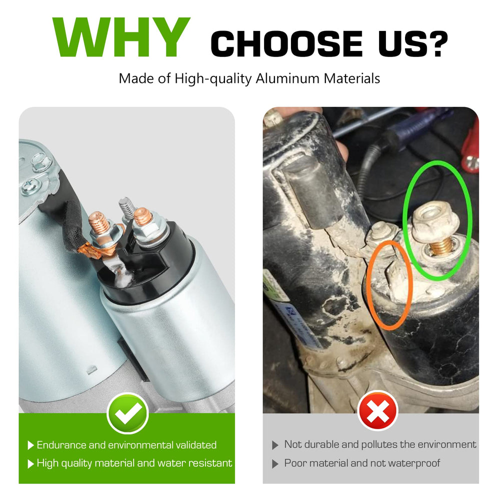 TadaMark starter installed in engine bay demonstrating direct-fit replacement advantage