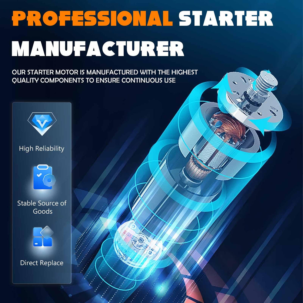TadaMark starter installed in a Nissan engine bay demonstrating direct-fit replacement benefit