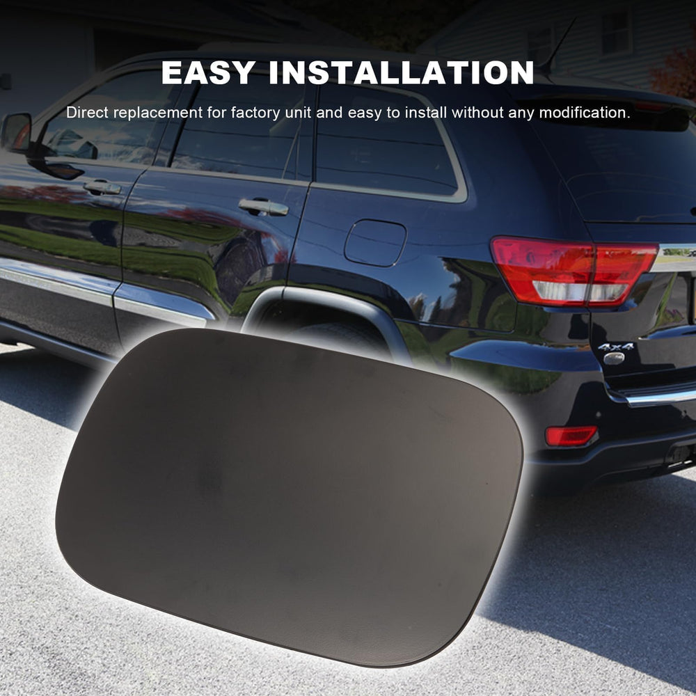 Taesayl fuel door installed on Grand Cherokee demonstrating seamless exterior look