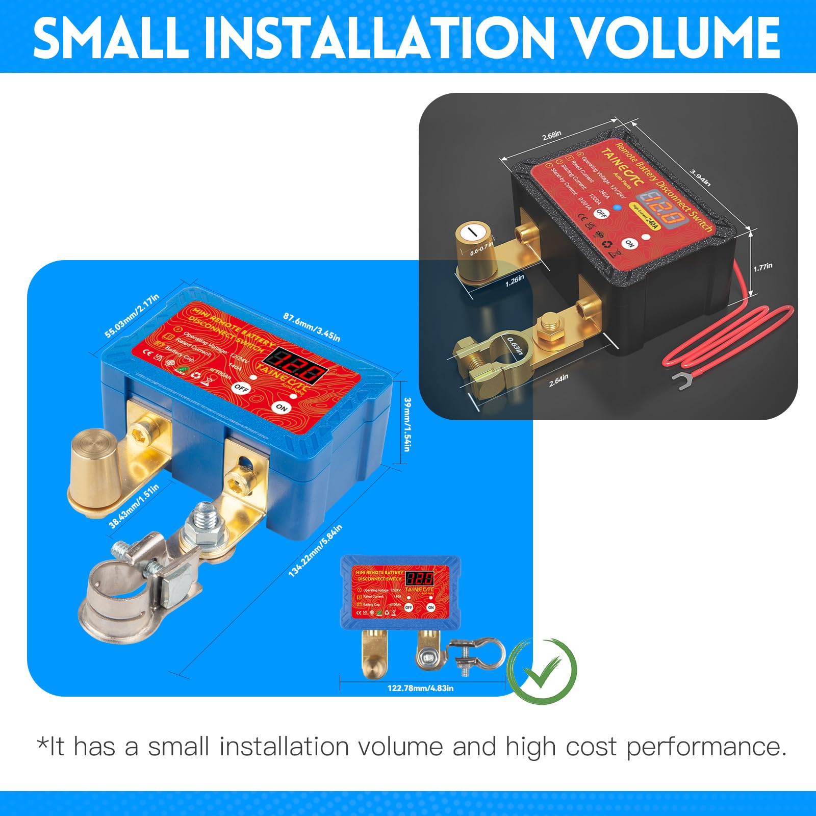 TAINECTC side mount shims and slotted tabs showing flexible installation benefit