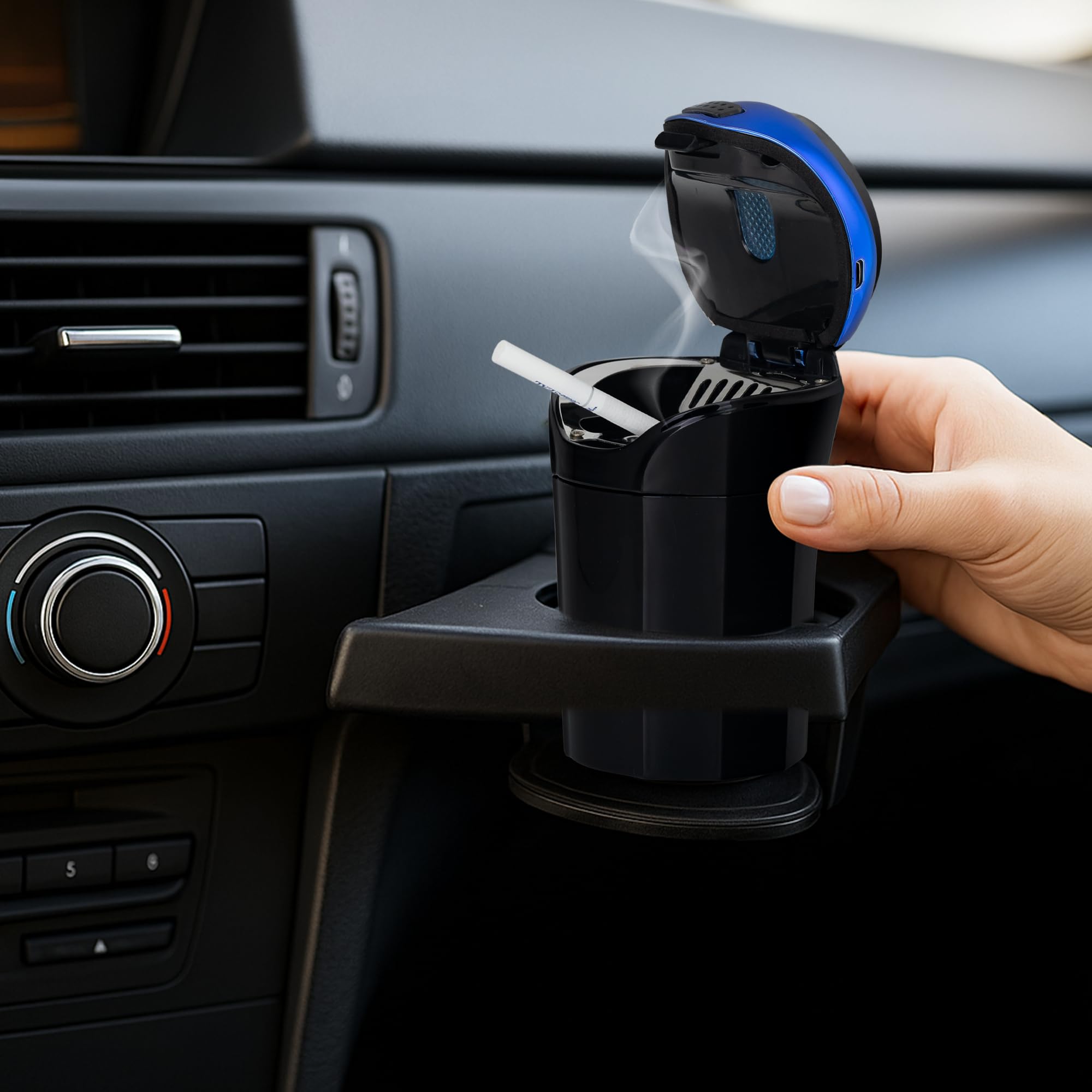 TAKAVU on dashboard in lifestyle scene showing neat interior benefit