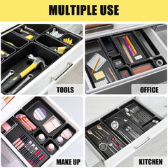 Takytao trays arranged inside a metal toolbox for neat tool separation