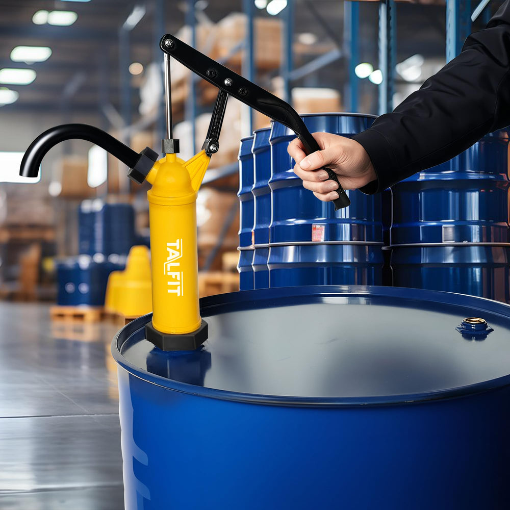 TALFIT pump in a workshop setting showing practical use and space efficiency