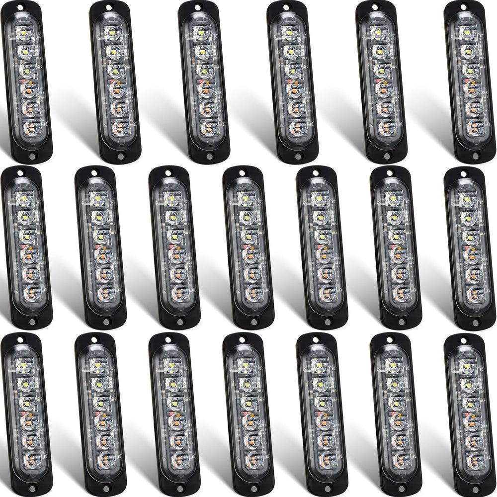 Tallew front view amber white strobe lights showing LED array and compact design for visibility