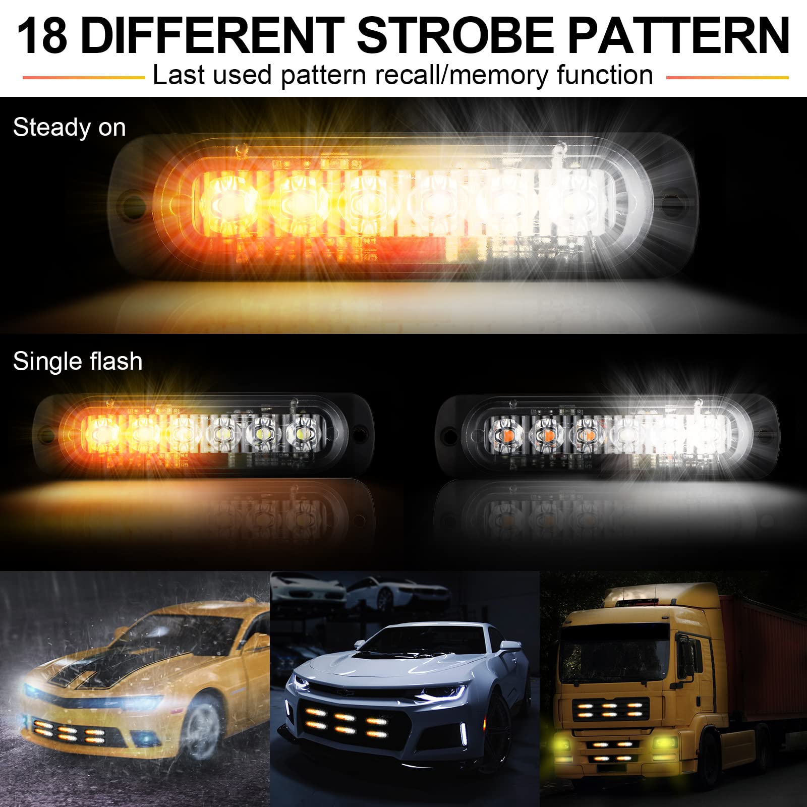 Tallew strobe lights mounted on truck roof showing increased visibility during work operations