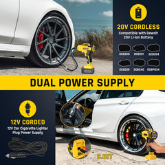 TANHEYIN connected to car 12V socket with 9.8ft cable for roadside inflation