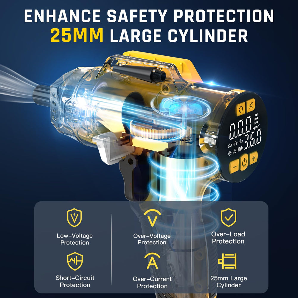 TANHEYIN fitted with Dewalt DCB battery for cordless fast inflation advantage
