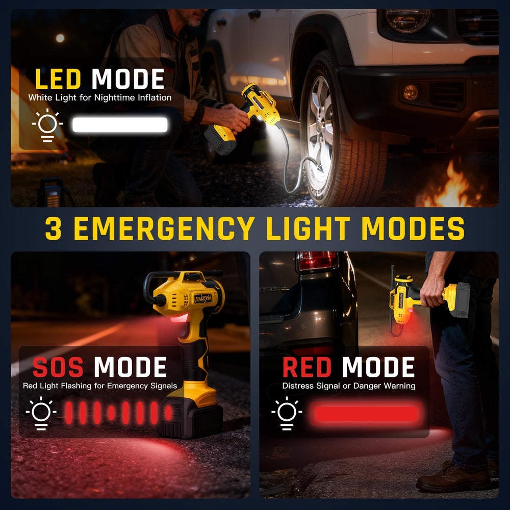 TANHEYIN LED emergency light in SOS mode improving night visibility