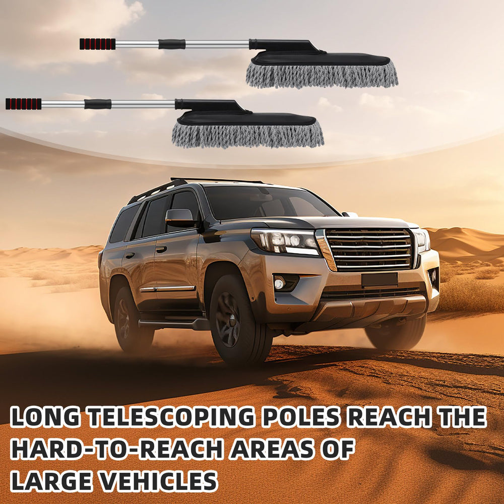 Tanlade duster used on dashboard removing dust for a cleaner cabin appearance