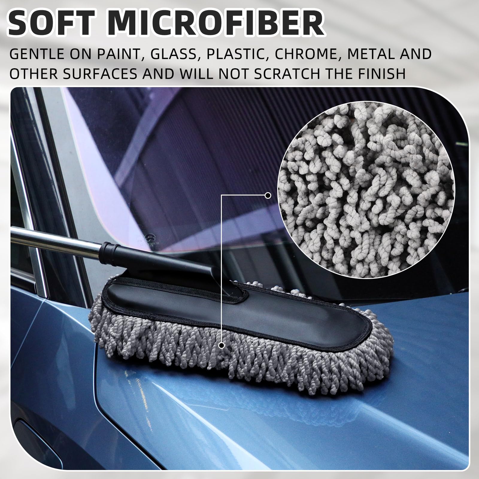 Tanlade extended telescopic handle reaching roofline for effortless high-reach cleaning