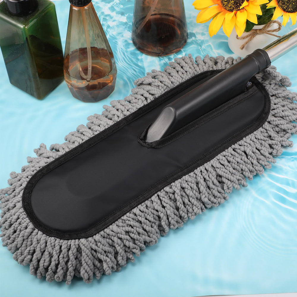 Tanlade product label and materials tag showing washable, reusable microfiber benefit