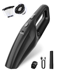 TANYO handheld vacuum front view showing compact design and easy grip benefit