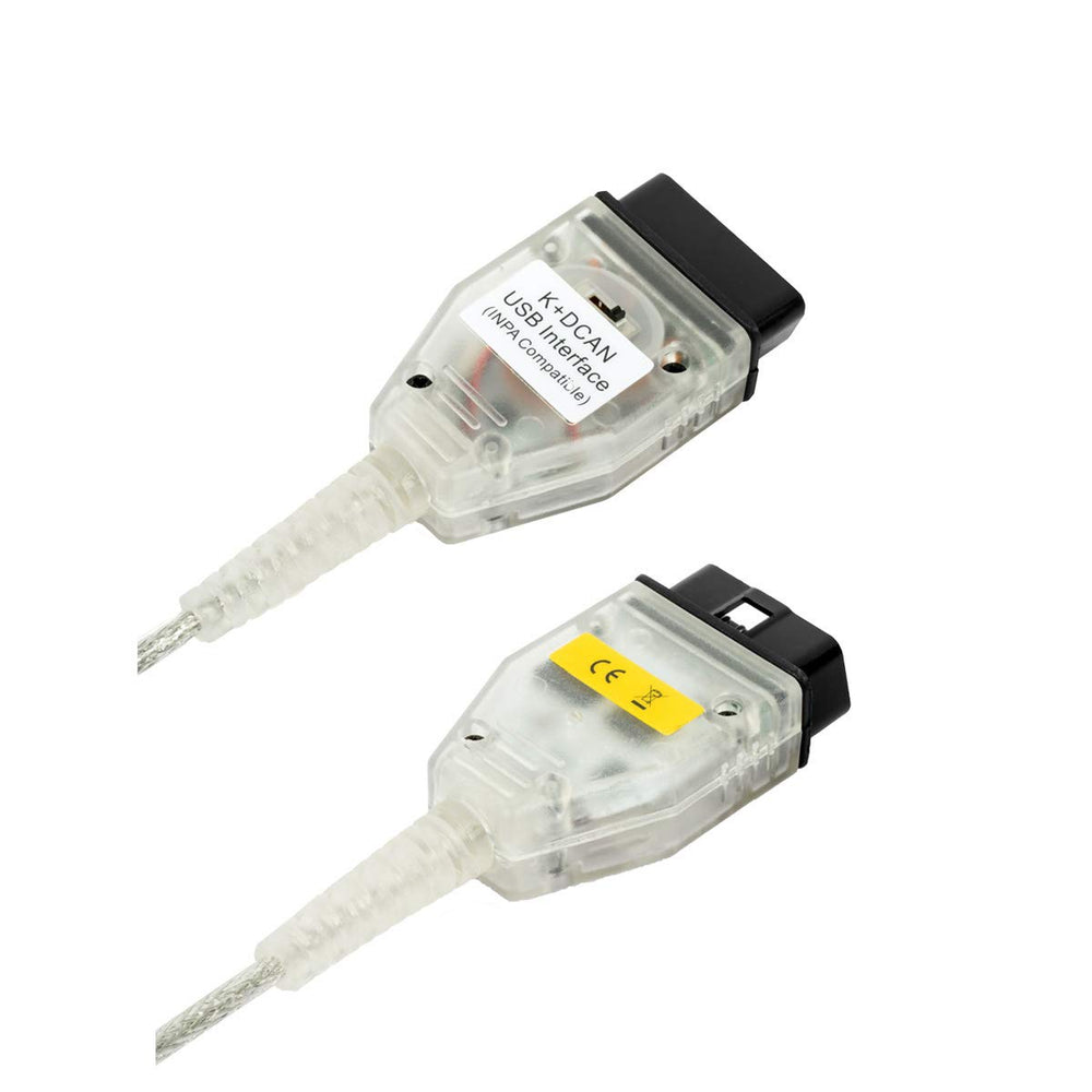 Taotao cable connected to BMW OBD port for quick fault reading