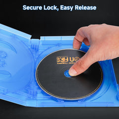 Tapetinel hub clamp closeup showing secure hold and label protection