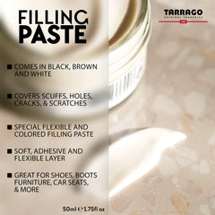 Applying Tarrago paste with spatula showing even layer application for durable repairs