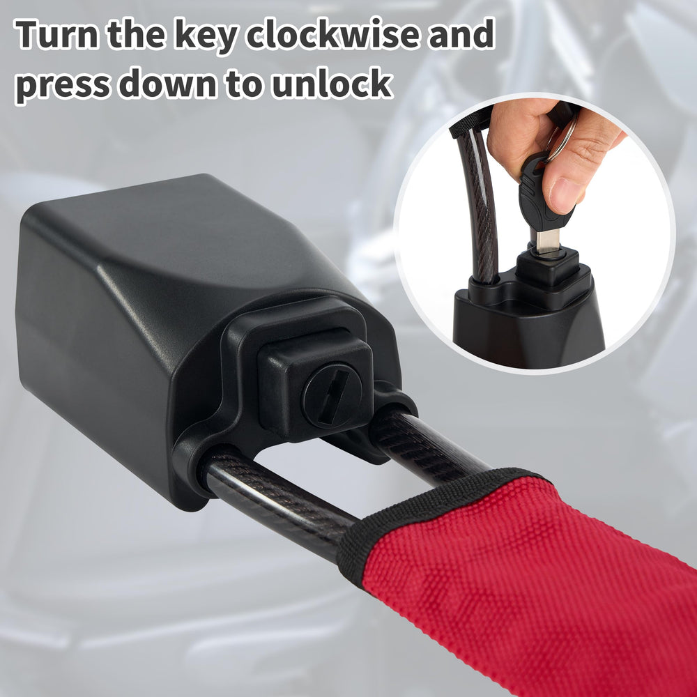 TaShow coiled lock stored in glovebox illustrating compact storage convenience