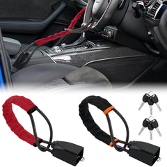TaShow front view of two steering wheel locks showing compact kit and visibility benefit